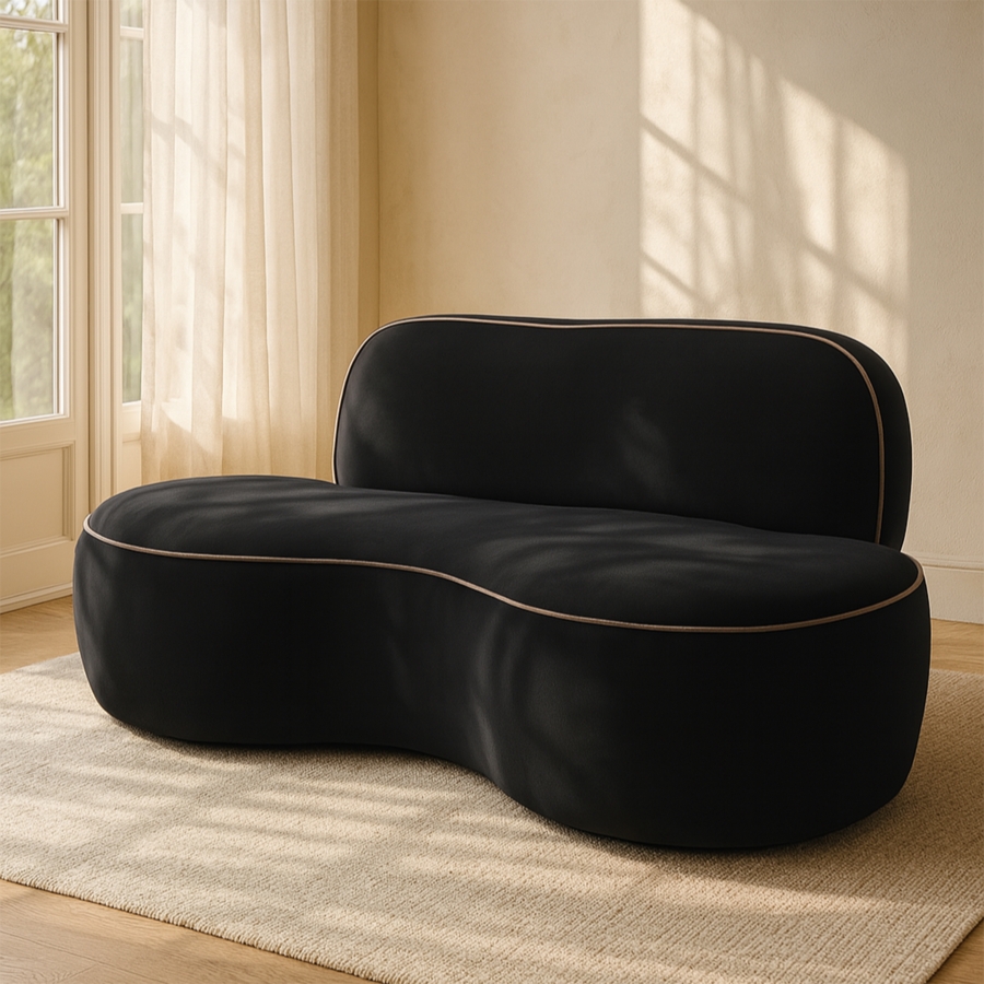 Swerve 77" Velvet Upholstered Loveseat