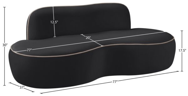 Swerve 77" Velvet Upholstered Loveseat