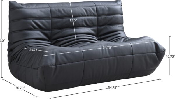 Relax 54.75" Vegan Leather Upholstered Loveseat