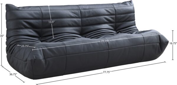 Relax 77.75" Vegan Leather Upholstered Sofa