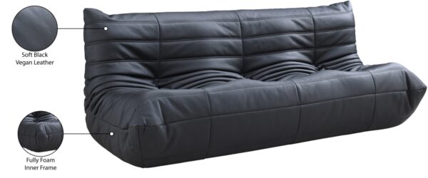 Relax 77.75" Vegan Leather Upholstered Sofa