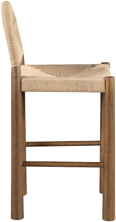 Bohemia Woven Seagrass Cord And Solid Wood Counter Stool