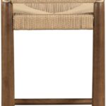 Bohemia Woven Seagrass Cord And Solid Wood Counter Stool