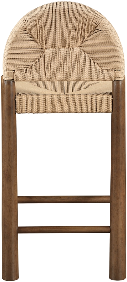 Bohemia Woven Seagrass Cord And Solid Wood Counter Stool