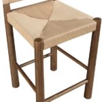 Bohemia Woven Seagrass Cord And Solid Wood Counter Stool