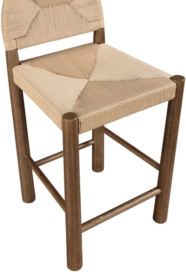 Bohemia Woven Seagrass Cord And Solid Wood Counter Stool
