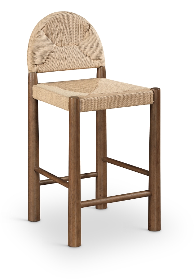 Bohemia Woven Seagrass Cord And Solid Wood Counter Stool