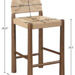 Bohemia Woven Seagrass Cord And Solid Wood Counter Stool