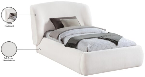 Sandro Chenille Fabric Upholstered Twin Bed