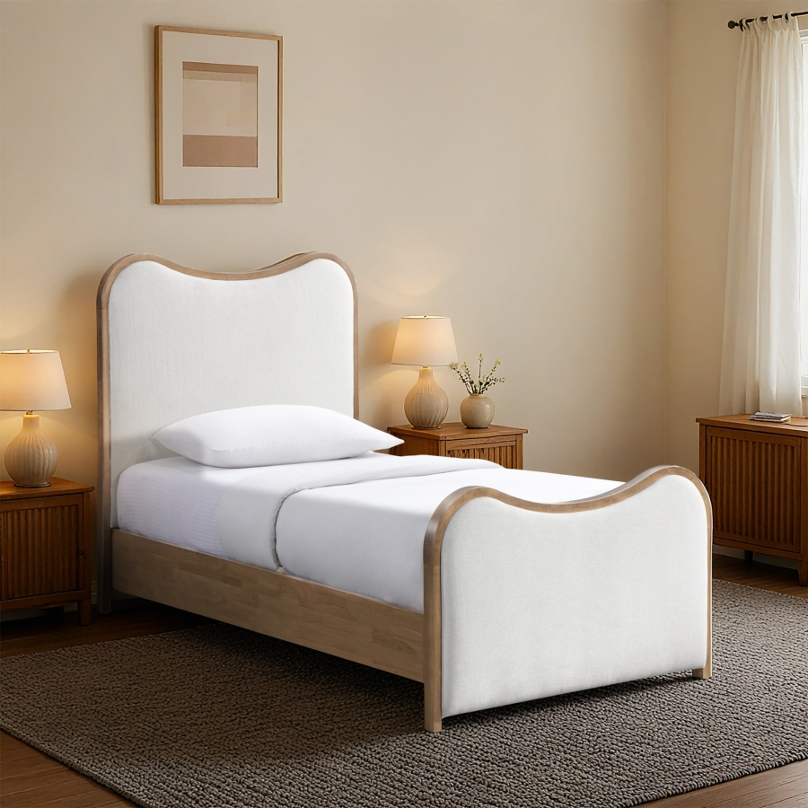 Arvada Linen Textured Fabric Upholstered Bed
