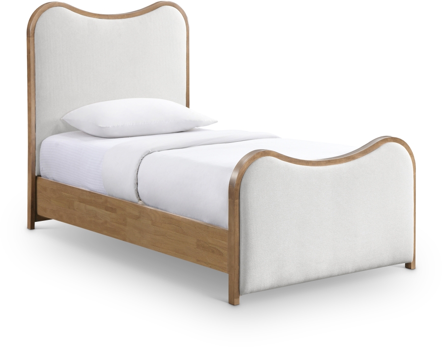 Arvada Linen Textured Fabric Upholstered Twin Bed