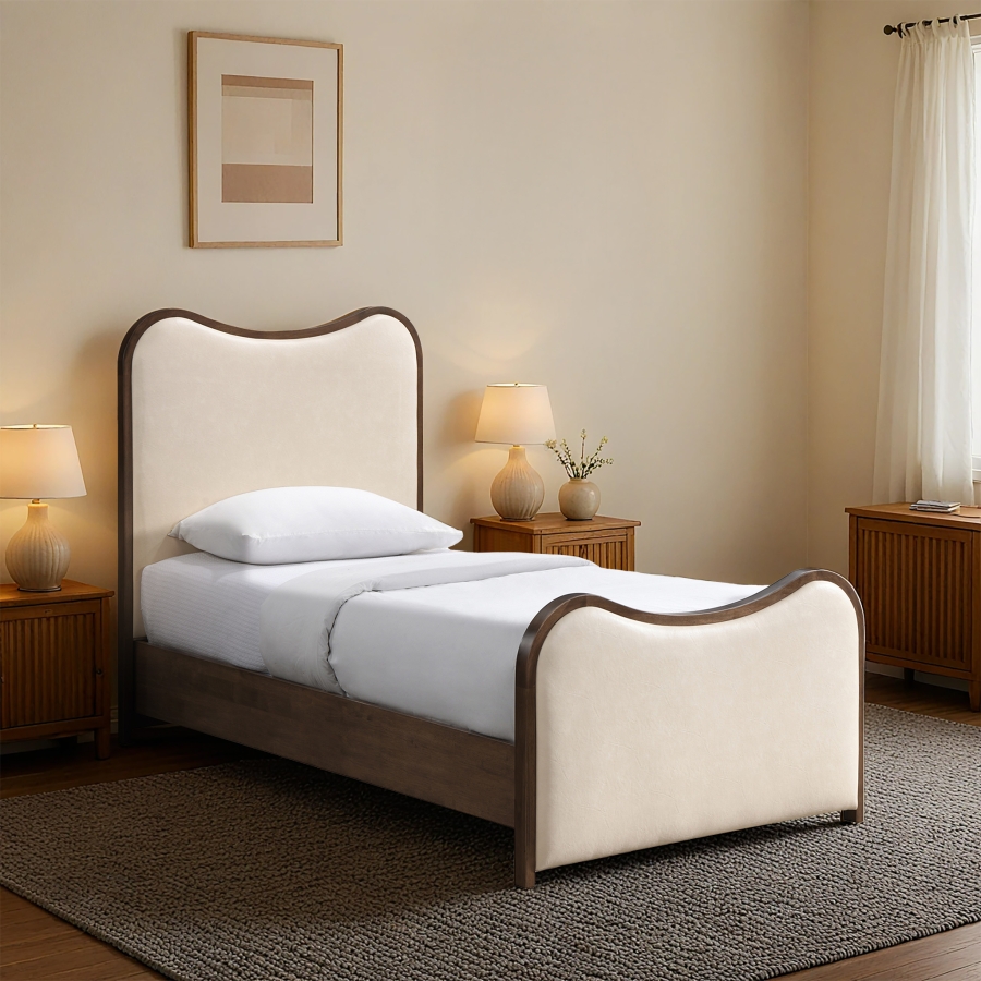 Arvada Vegan Leather Upholstered Twin Bed