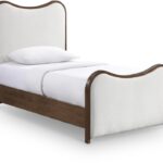 Arvada Linen Textured Fabric Upholstered Twin Bed