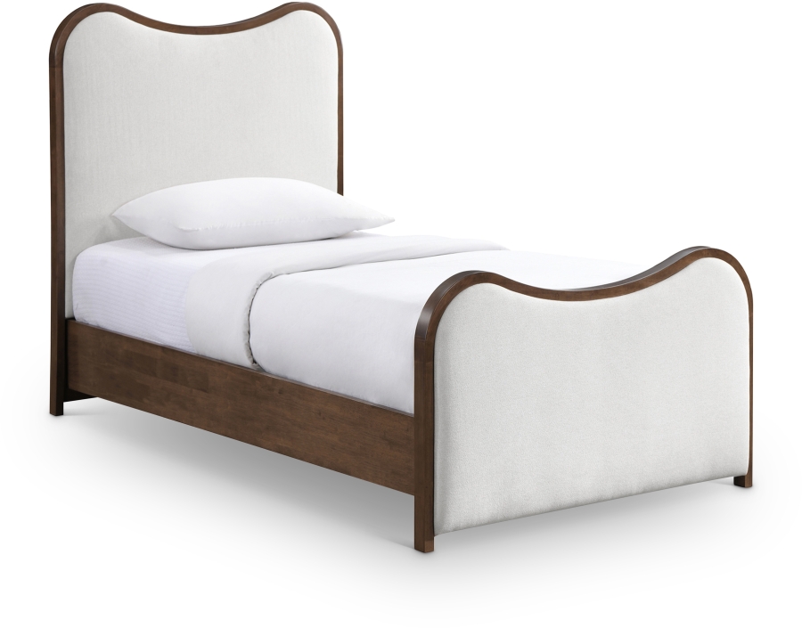 Arvada Linen Textured Fabric Upholstered Twin Bed