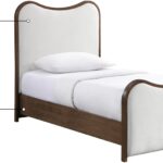 Arvada Linen Textured Fabric Upholstered Twin Bed
