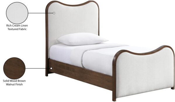 Arvada Linen Textured Fabric Upholstered Twin Bed