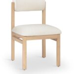 Roundhill Linen Textured Fabric Upholstered Dining Chair