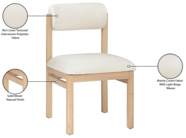 Roundhill Linen Textured Fabric Upholstered Dining Chair