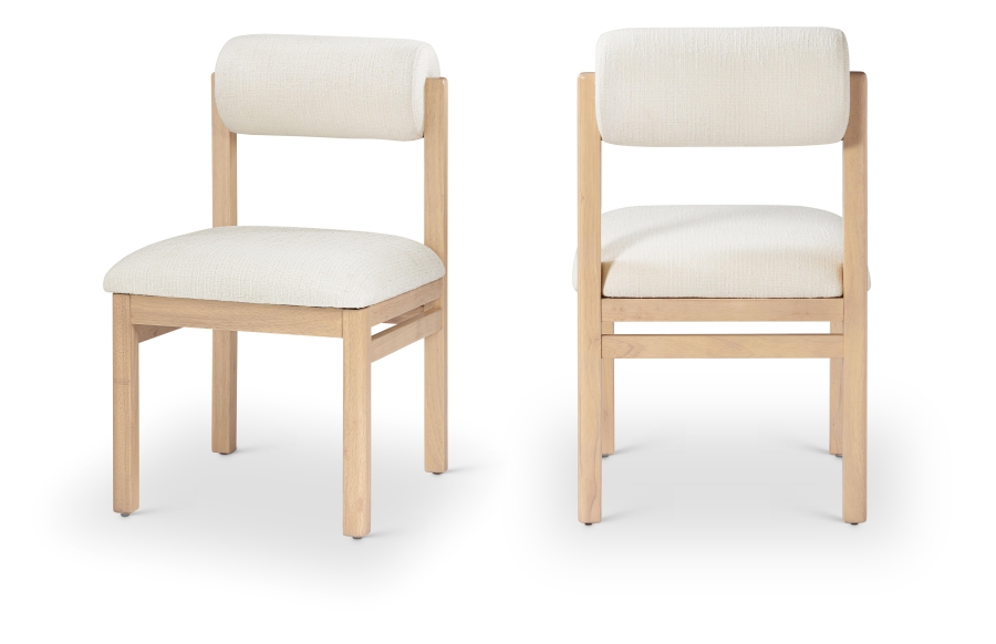 Roundhill Linen Textured Fabric Upholstered Dining Chair