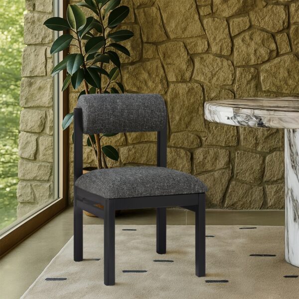 Roundhill Linen Textured Fabric Upholstered Dining Chair