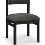 Roundhill Linen Textured Fabric Upholstered Dining Chair