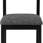Roundhill Linen Textured Fabric Upholstered Dining Chair