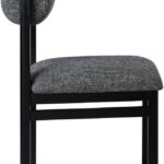 Roundhill Linen Textured Fabric Upholstered Dining Chair