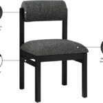Roundhill Linen Textured Fabric Upholstered Dining Chair