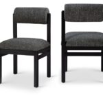 Roundhill Linen Textured Fabric Upholstered Dining Chair