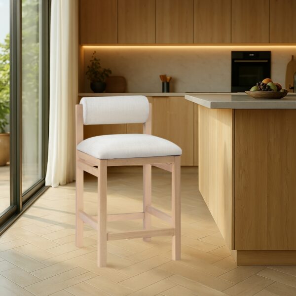 Roundhill Linen Textured Fabric Upholstered Counter Stool