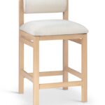 Roundhill Linen Textured Fabric Upholstered Counter Stool