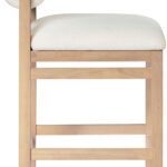 Roundhill Linen Textured Fabric Upholstered Counter Stool