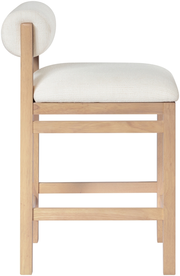 Roundhill Linen Textured Fabric Upholstered Counter Stool
