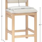 Roundhill Linen Textured Fabric Upholstered Counter Stool
