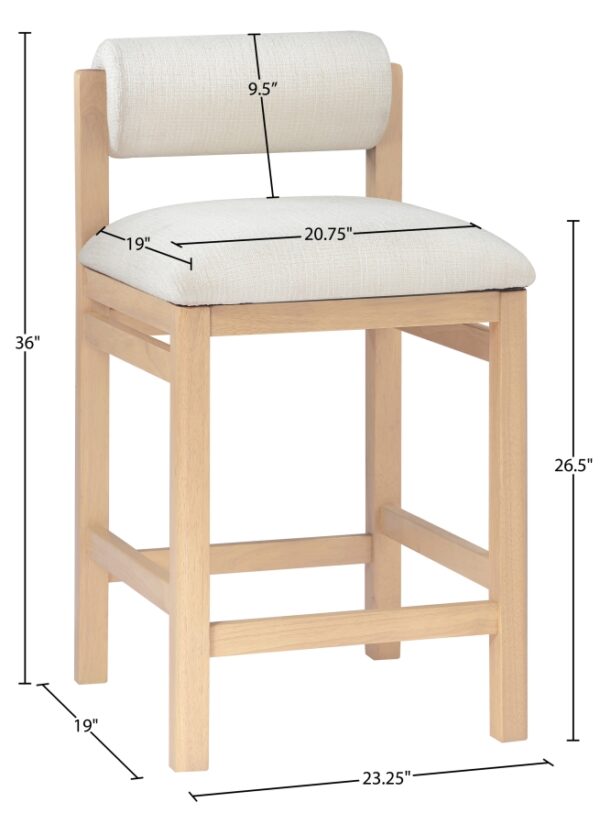 Roundhill Linen Textured Fabric Upholstered Counter Stool
