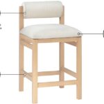 Roundhill Linen Textured Fabric Upholstered Counter Stool