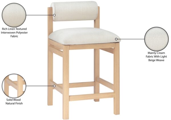 Roundhill Linen Textured Fabric Upholstered Counter Stool