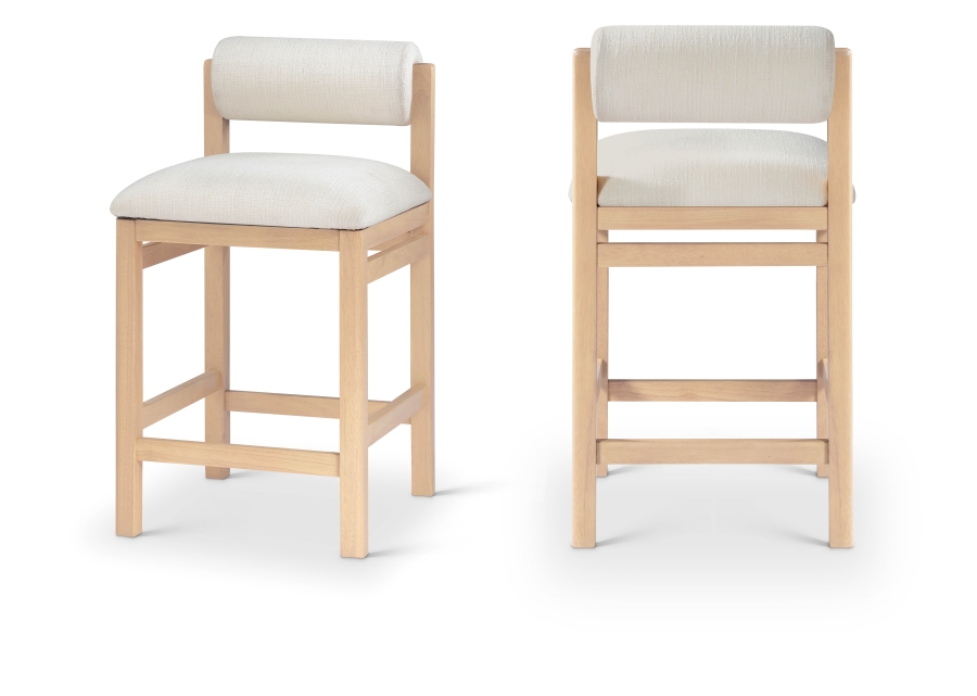 Roundhill Linen Textured Fabric Upholstered Counter Stool