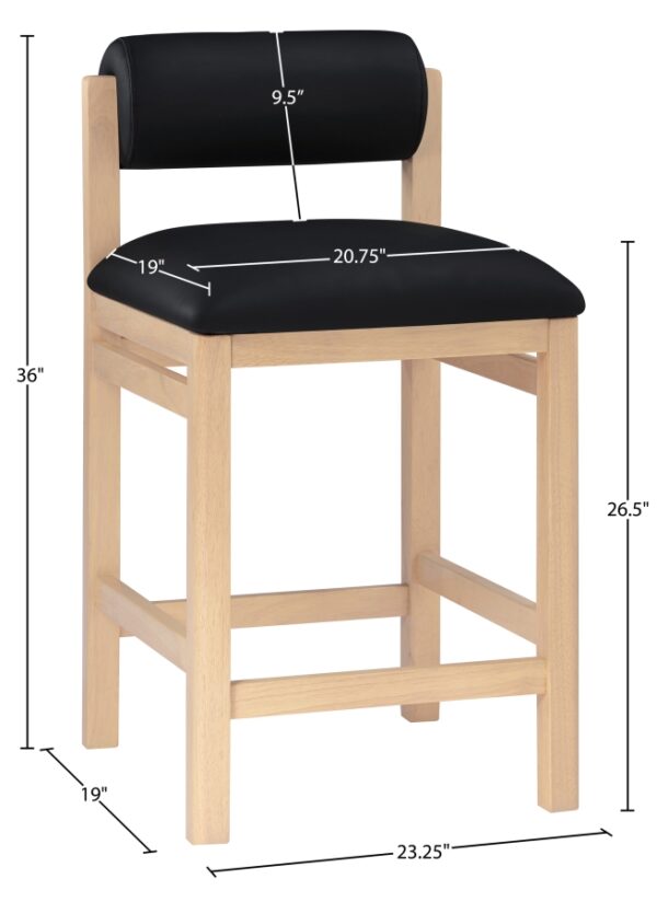 Roundhill Vegan Leather Upholstered Counter Stool