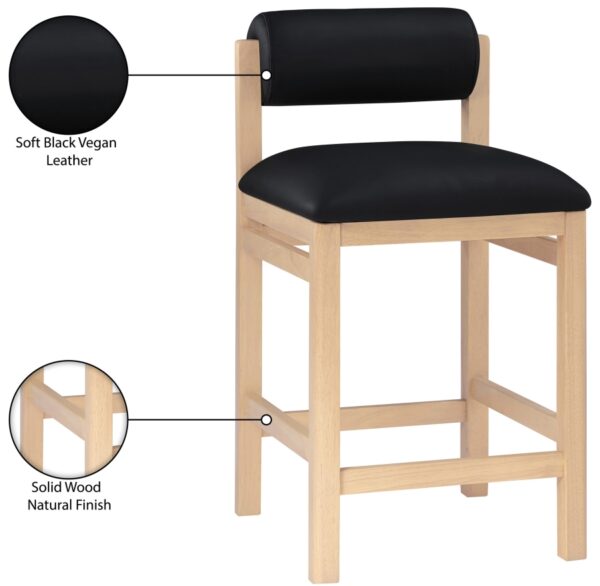 Roundhill Vegan Leather Upholstered Counter Stool