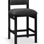 Roundhill Linen Textured Fabric Upholstered Counter Stool