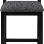 Roundhill Linen Textured Fabric Upholstered Counter Stool