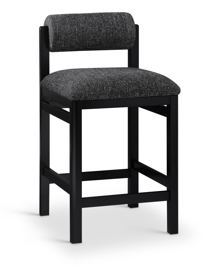 Roundhill Linen Textured Fabric Upholstered Counter Stool