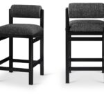 Roundhill Linen Textured Fabric Upholstered Counter Stool