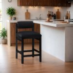 Roundhill Vegan Leather Upholstered Counter Stool