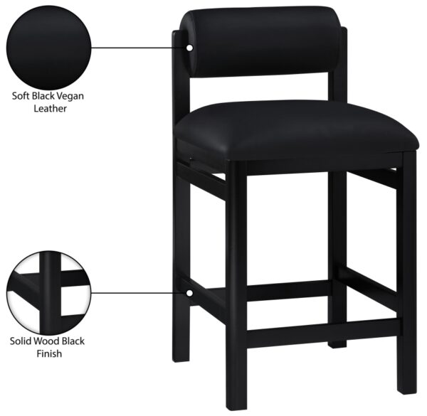 Roundhill Vegan Leather Upholstered Counter Stool