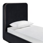 Rava Velvet Upholstered Twin Bed