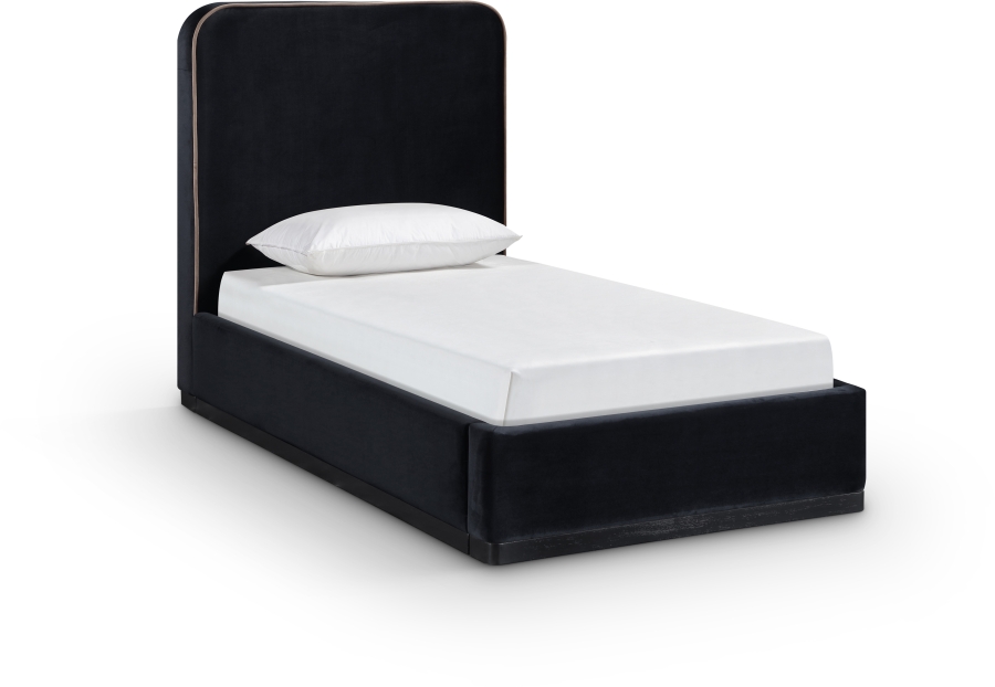 Rava Velvet Upholstered Bed