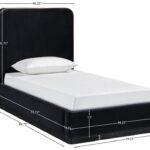 Rava Velvet Upholstered Twin Bed