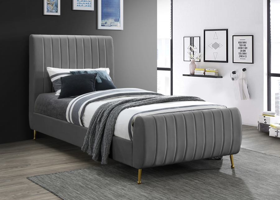 Zara Velvet Upholstered Bed